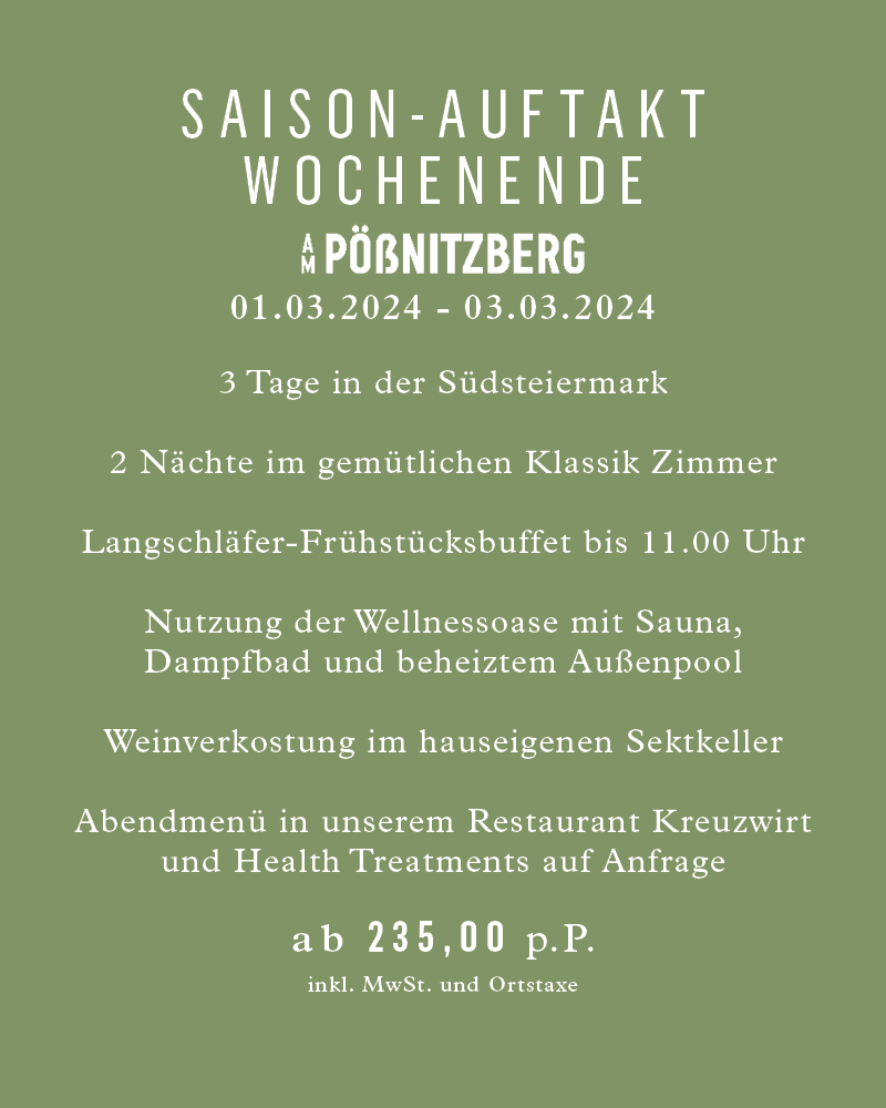 Saison-Auftakt Wochenende März Landgut am Pößnitzberg 2024